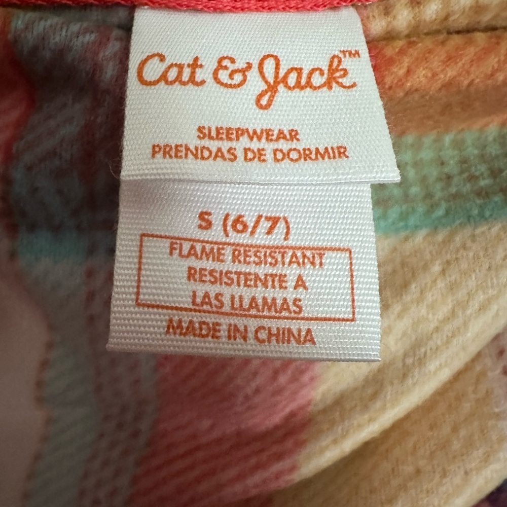 Cat&Jack Onesie Kids Colorfall Holiday Fall Pajama Size 6/7 - Picture 4 of 6